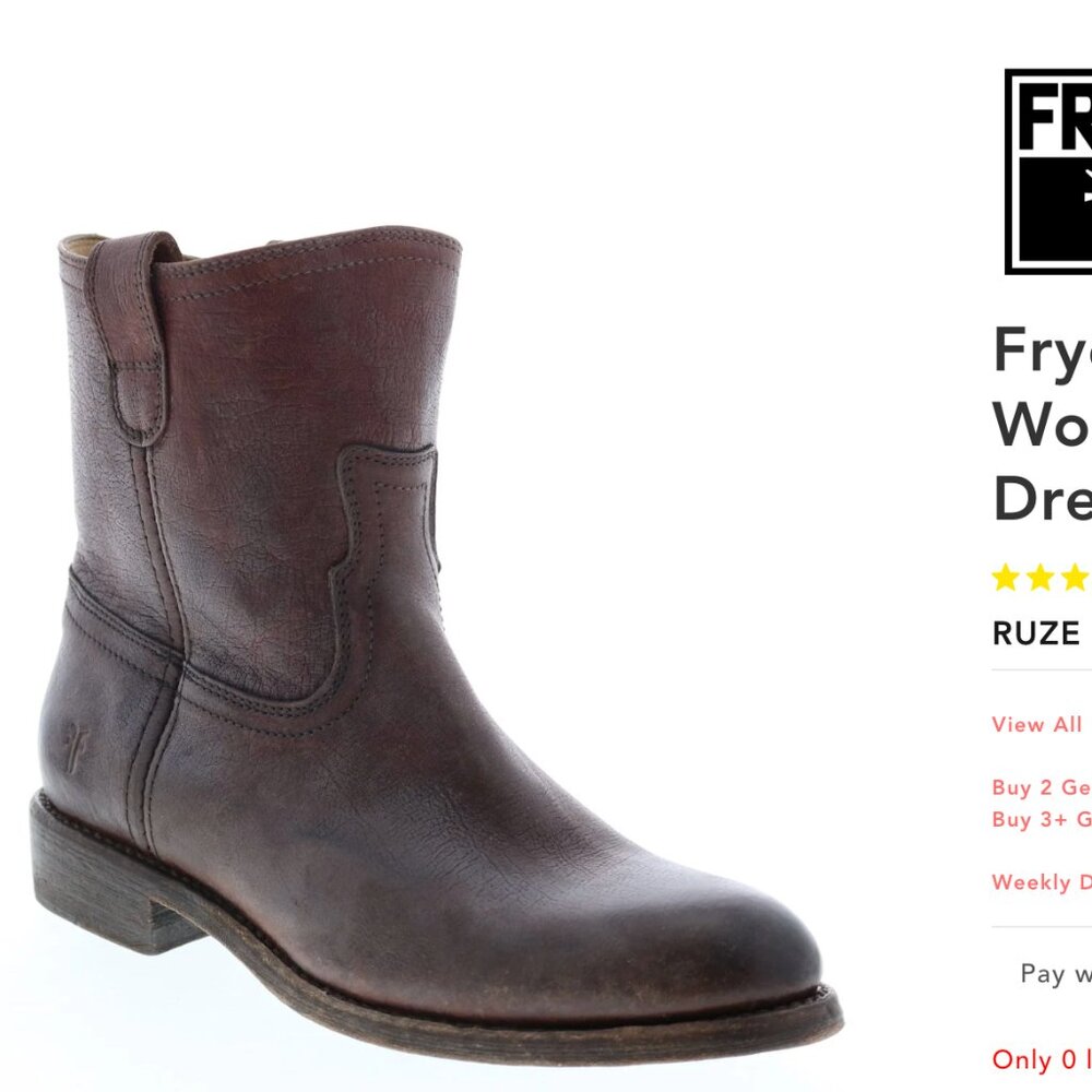 Frye Jyden Roper Womens Brown Leather Casual Dress Boots 11